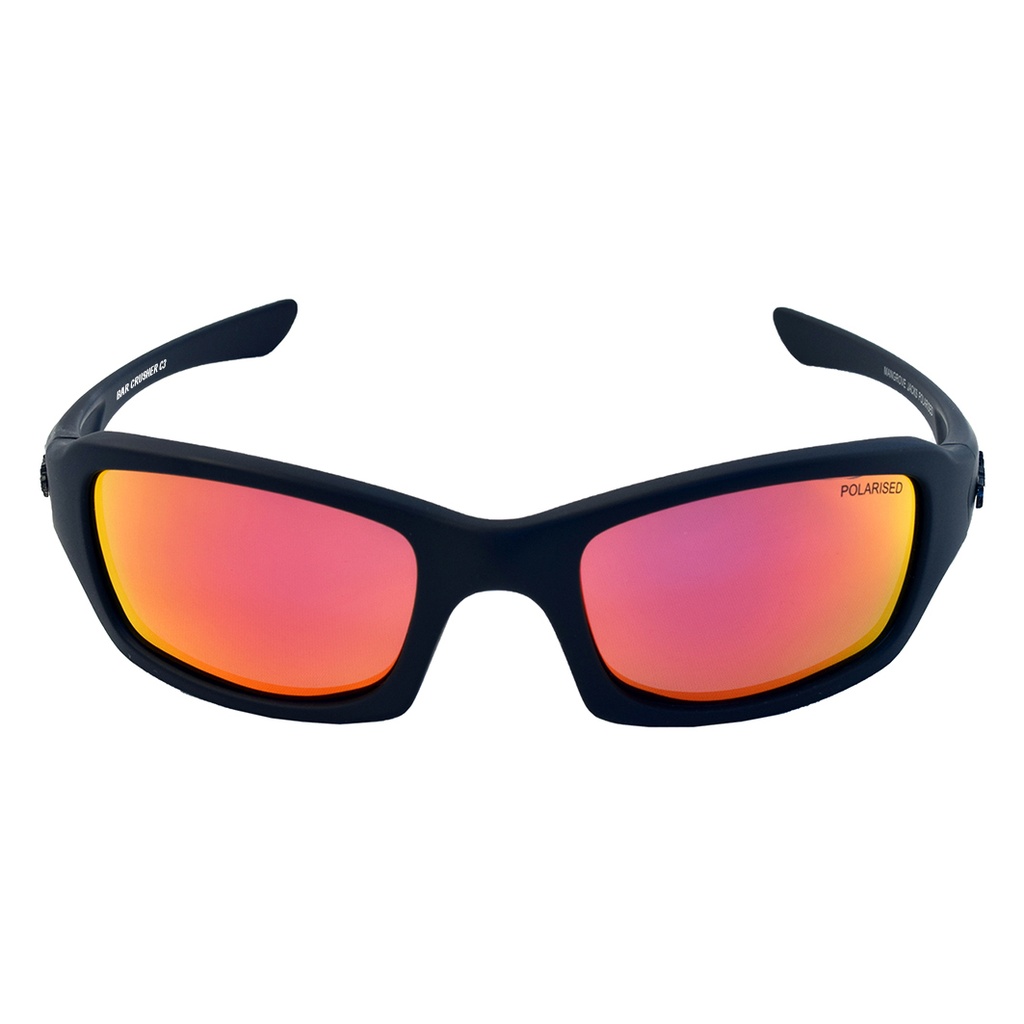 Mangrove Jacks Bar Crusher C3 Matte Black / Red Revo Polarised Lenses