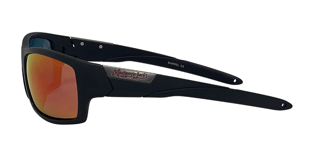 Mangrove Jacks Barrel C3 Matte Black / Red Revo Polarised Lenses