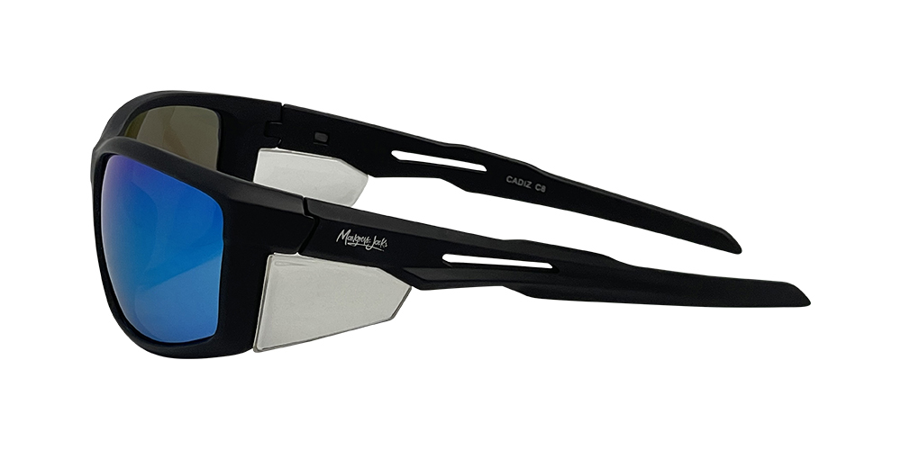 Mangrove Jacks Cadiz C8 Matte Black / Ice Blue Revo Polarised Lenses