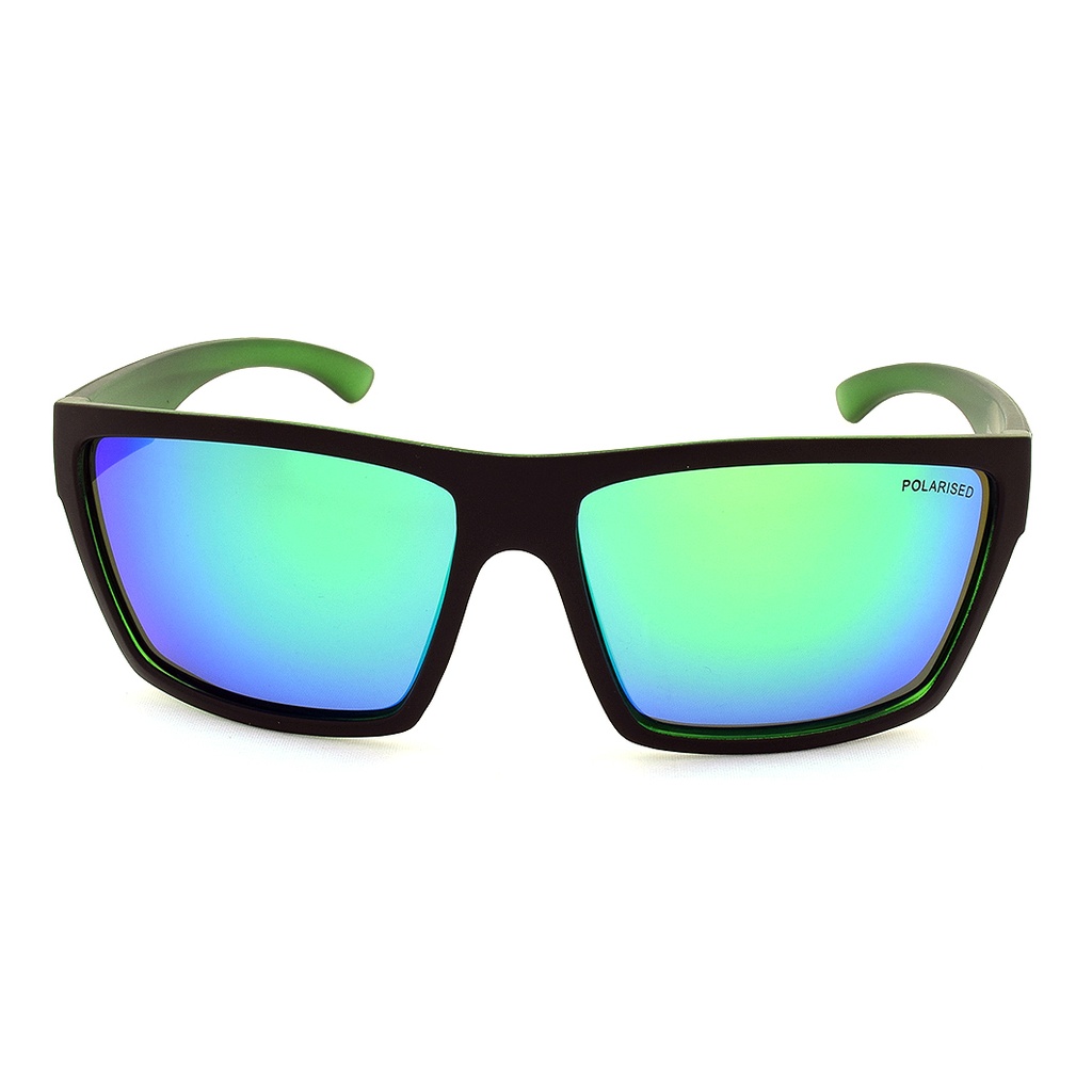 Mangrove Jacks Hoodlum C11 Matte Black / Green Revo Polarised Lenses