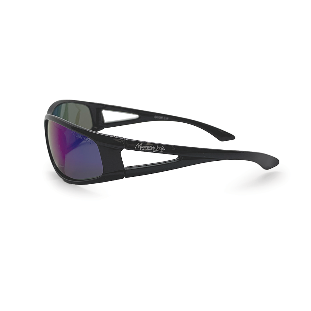 Mangrove Jacks Kids Gator C11 Shiny Black / Purple Revo Polarised Lenses