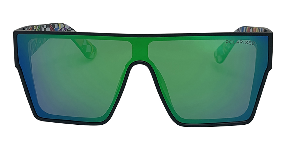 Mangrove Jacks Live and Let Live C11 Matte Black / Green Revo Polarised Lenses