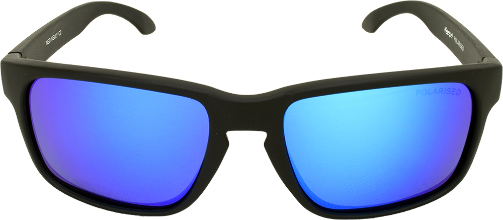 Mangrove Jacks Ned Kelly C2 Matte Black / Blue Revo Polarised Lenses