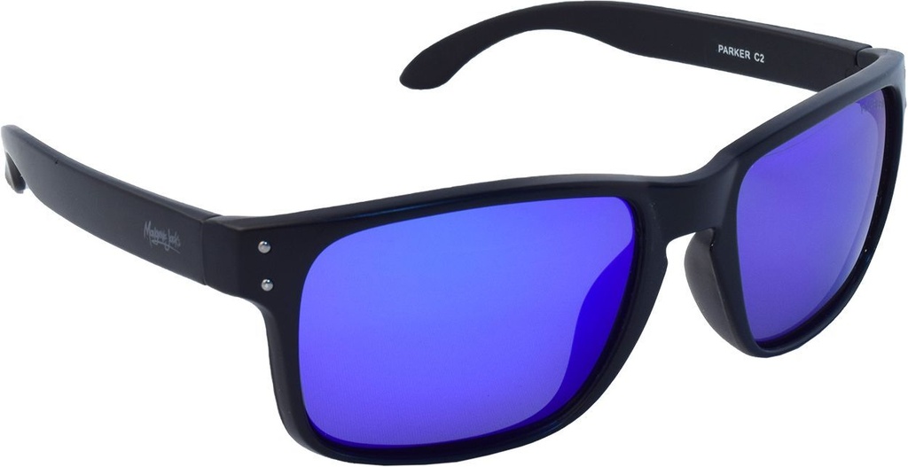 Mangrove Jacks Parker C2 Matte Black / Blue Revo Polarised Lenses