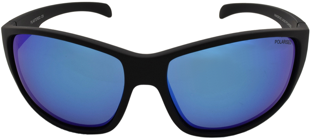 Mangrove Jacks Plastered C8 Matte Black / Ice Blue Revo Polarised Lenses
