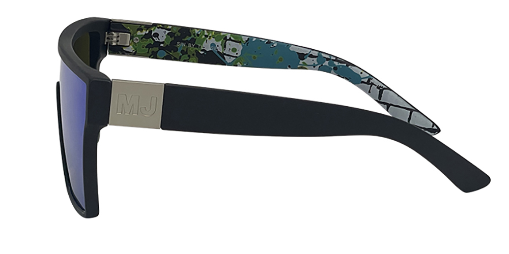 Mangrove Jacks Sin by The Sea C11 Matte Black / Green Revo Polarised Lenses