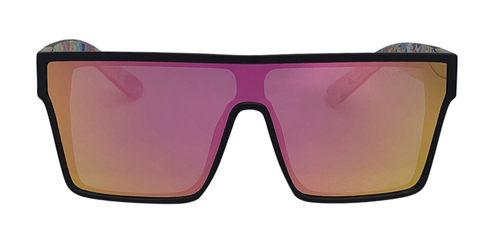 Mangrove Jacks Sin by The Sea C6 Matte Black / Pink Revo Polarised Lenses