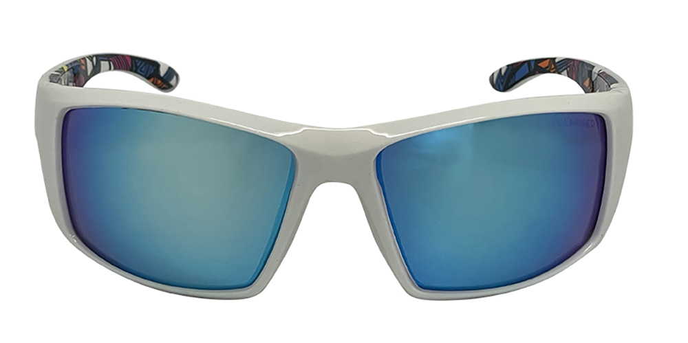Mangrove Jacks Tromso C10 Shiny White / Ice Blue Revo Polarised Lenses