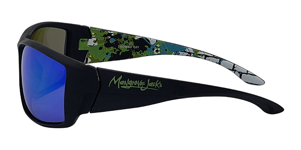 Mangrove Jacks Tromso C11 Matte Black / Green Revo Polarised Lenses