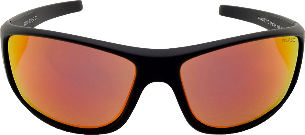 Mangrove Jacks Two Toes C3 Matte Black / Red Revo Polarised Lenses