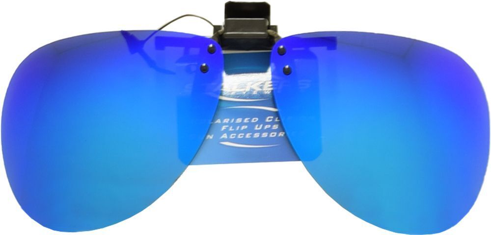 Stalkers Flip Ups Aviator Gunmetal Frame / Blue Revo Polarised Lenses