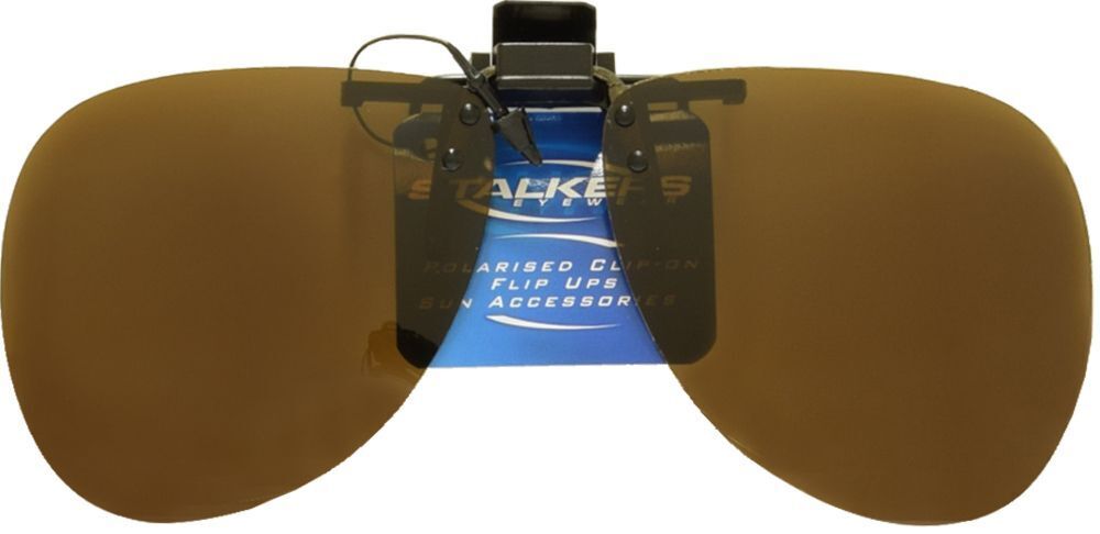Stalkers Flip Ups Aviator Gunmetal Frame / Brown Polarised Lenses