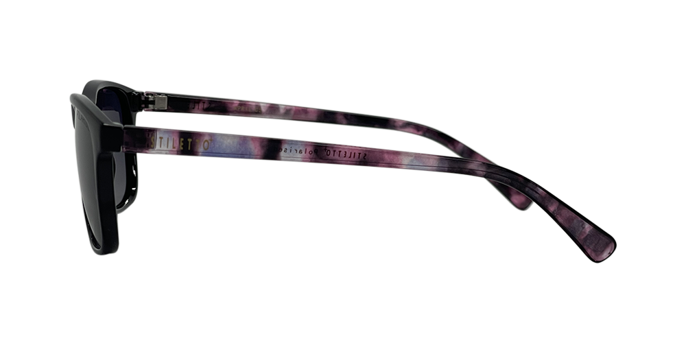 Stiletto April C5 Shiny Black w Demi Purple / Smoke Gradient Polarised Lenses