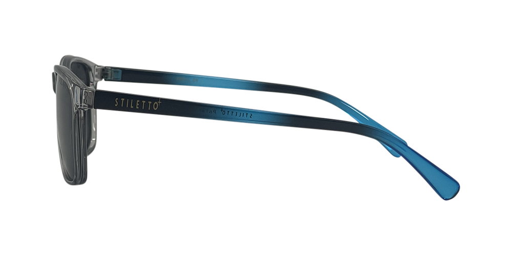 Stiletto April C9 Crystal Dark Smoke w Blue Fade / Smoke Polarised Lenses