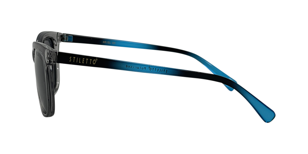 Stiletto Ariel C9 Crystal Dark Smoke w Blue Fade / Smoke Polarised Lenses