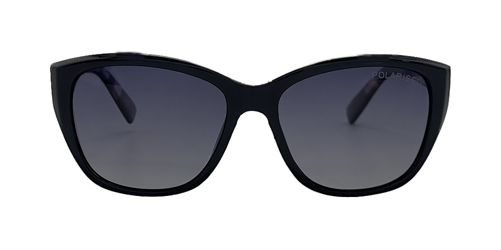 Stiletto Coral C5 Shiny Black w Demi Purple / Smoke Gradient Polarised Lenses