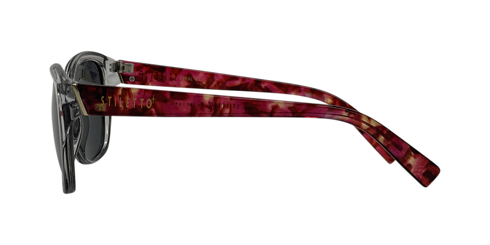 Stiletto Coral C7 Crystal Smoke w Brown Gold Stripe / Smoke Polarised Lenses