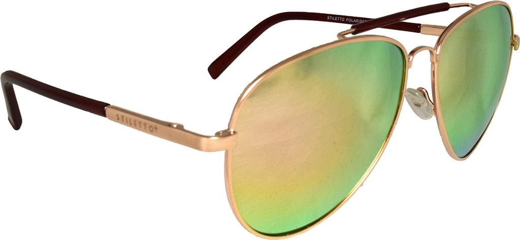 Stiletto Dixie C7 Crystal Dark Brown Gold / Pink Revo Polarised Lenses