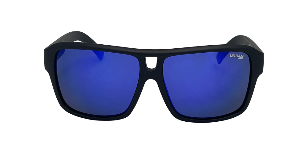 Urban Zoo Crosstown C12 Matte Black / Smoke w Blue Revo Lenses
