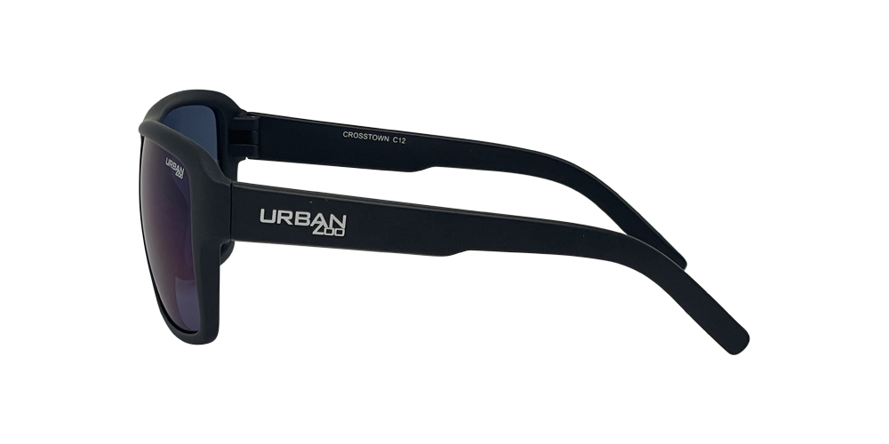 Urban Zoo Crosstown C12 Matte Black / Smoke w Blue Revo Lenses