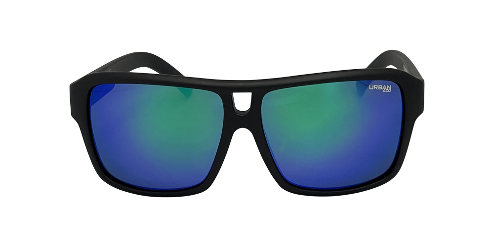 Urban Zoo Crosstown C21 Matte Black / Smoke w Green Revo Lenses