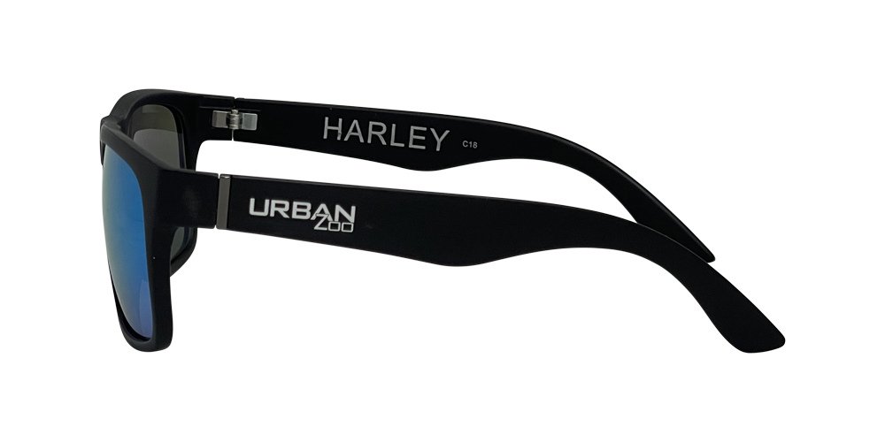 Urban Zoo Harley C18 Matte Black / Ice Blue Revo Lenses