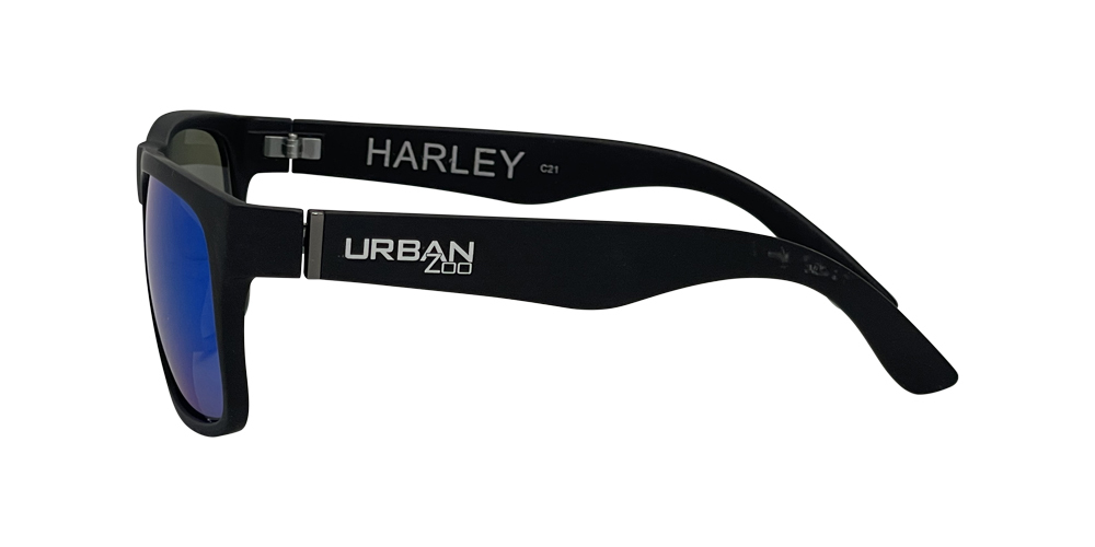 Urban Zoo Harley C21 Matte Black / Green Revo Lenses