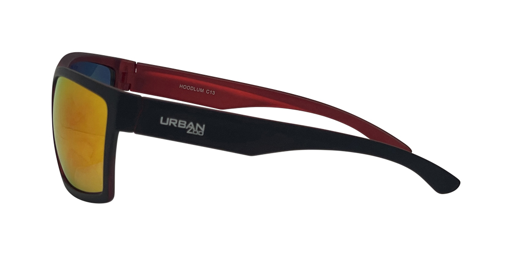 Urban Zoo Hoodlum C13 Matte Black w Matte Crystal Red Interior / Red Revo Lenses