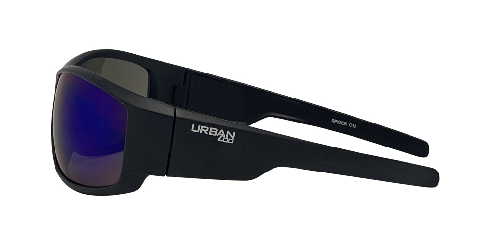 Urban Zoo Spider C12 Matte Black / Smoke w Blue Revo Lenses