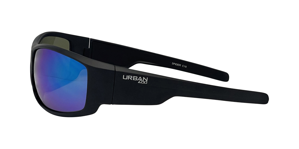 Urban Zoo Spider C18 Matte Black / Smoke w Ice Blue Revo Lenses