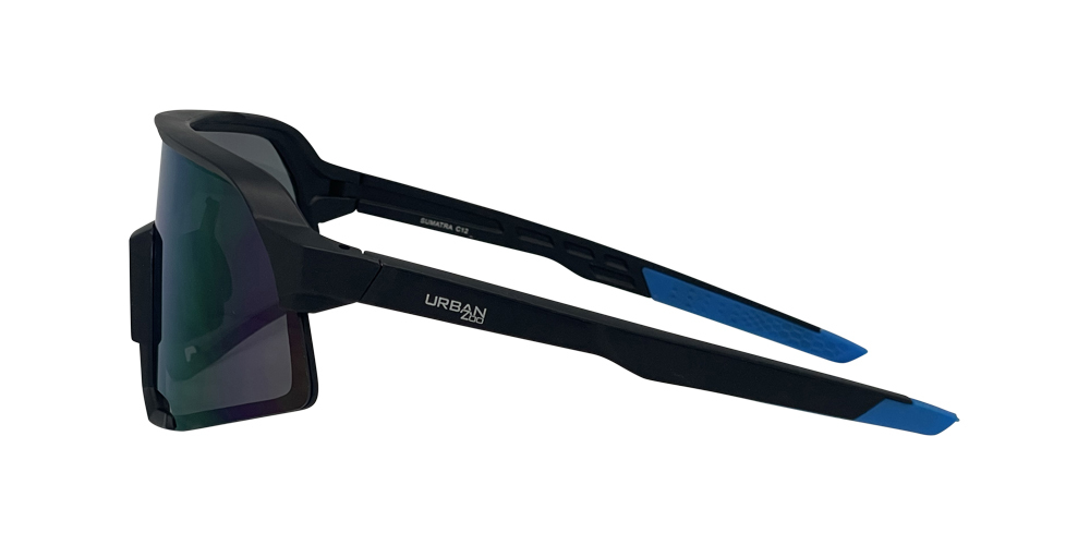 Urban Zoo Sumatra C12 Matte Black / Smoke w Blue Revo Lenses