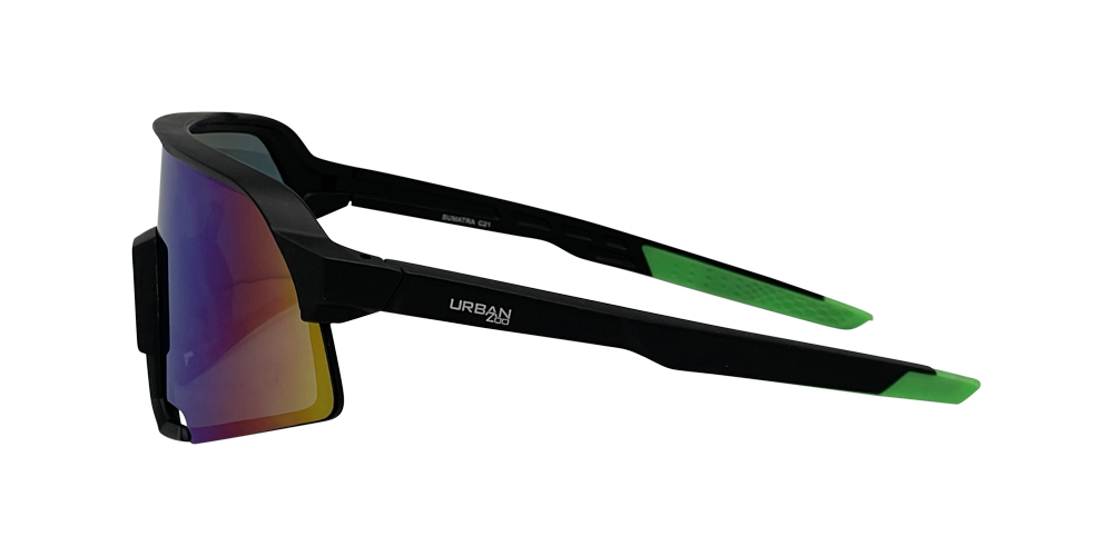 Urban Zoo Sumatra C21 Matte Black / Smoke w Green Revo Lenses