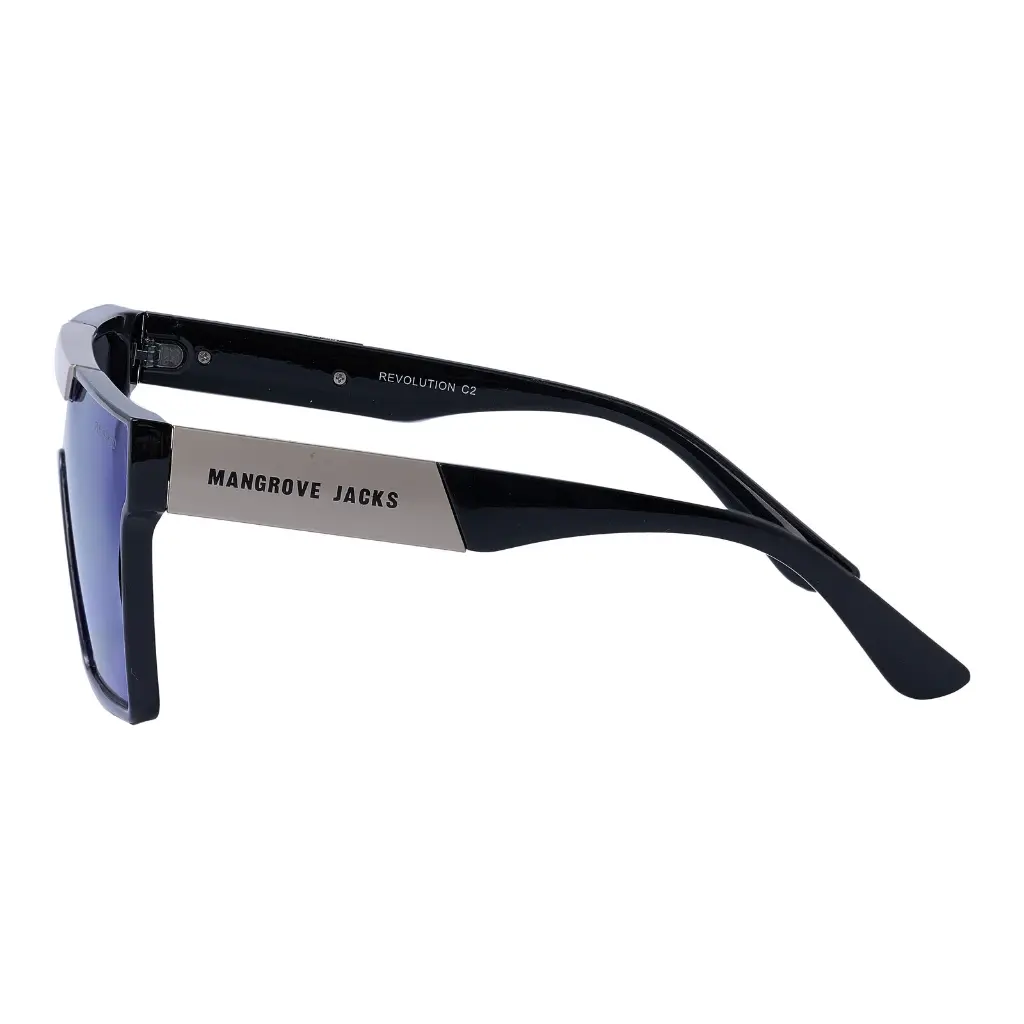 Mangrove Jacks Revolution C2 Shiny Black w Shiny Silver / Blue Revo Polarised Lenses