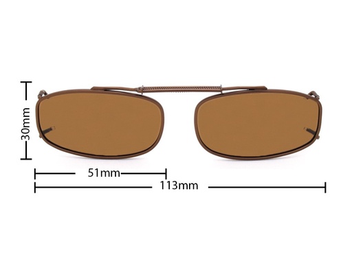 [9337217035619] Stalkers Clip On Size 1 Dark Brown Frame / Brown Polarised Lenses