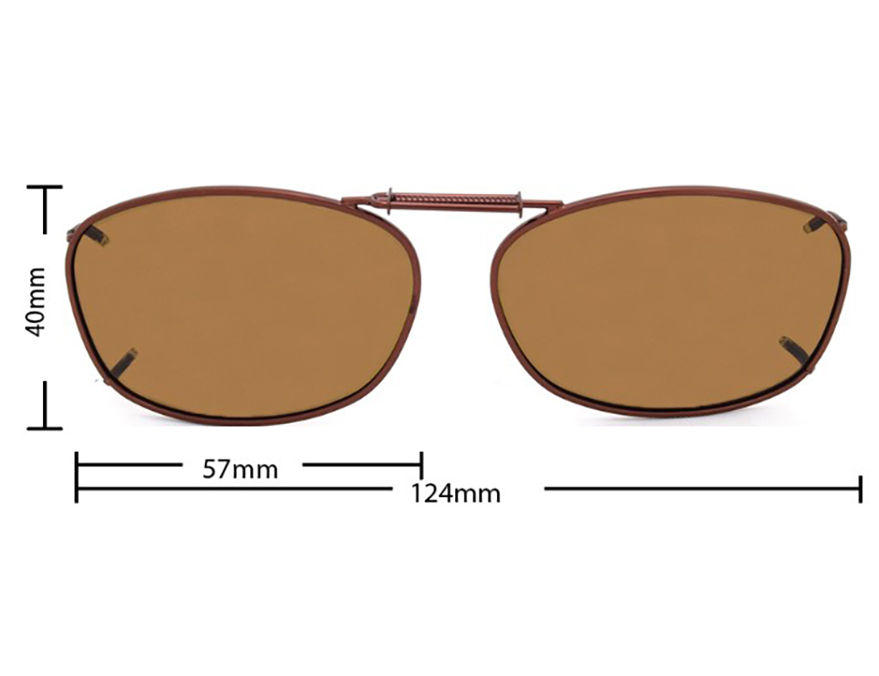 Stalkers Clip On Size 10 Dark Brown Frame / Brown Polarised Lenses