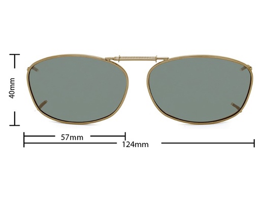[9337217035893] Stalkers Clip On Size 10 Light Gold Frame / G15 Polarised Lenses