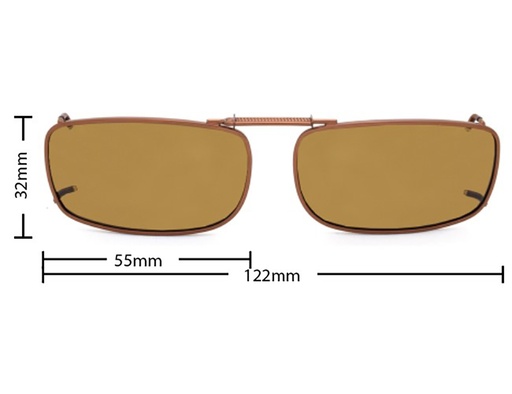 [9337217035640] Stalkers Clip On Size 2 Dark Brown Frame / Brown Polarised Lenses