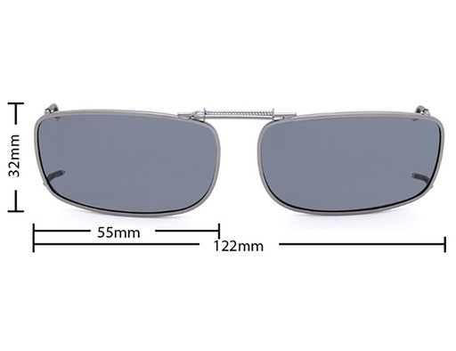 [9337217035633] Stalkers Clip On Size 2 Dark Gunmetal Frame / Smoke Polarised Lenses