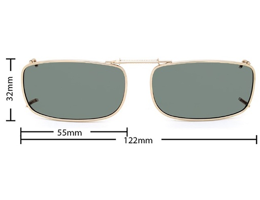 [9337217035657] Stalkers Clip On Size 2 Light Gold Frame / G15 Polarised Lenses