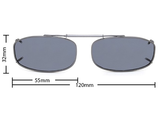 [9337217035664] Stalkers Clip On Size 3 Dark Gunmetal Frame / Smoke Polarised Lenses