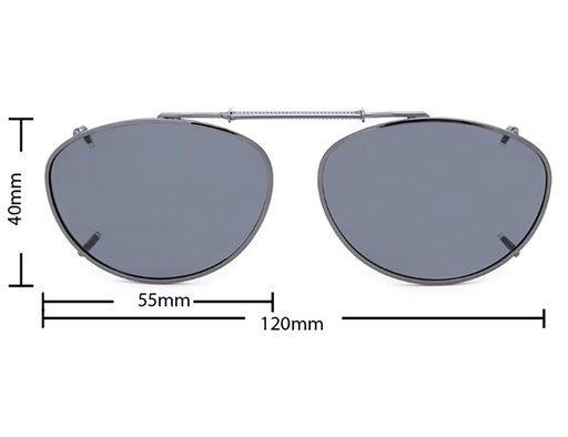 [9337217035725] Stalkers Clip On Size 5 Dark Gunmetal Frame / Smoke Polarised Lenses