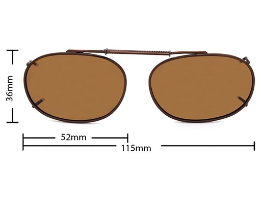 [9337217035763] Stalkers Clip On Size 6 Dark Brown Frame / Brown Polarised Lenses