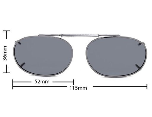 [9337217035756] Stalkers Clip On Size 6 Dark Gunmetal Frame / Smoke Polarised Lenses