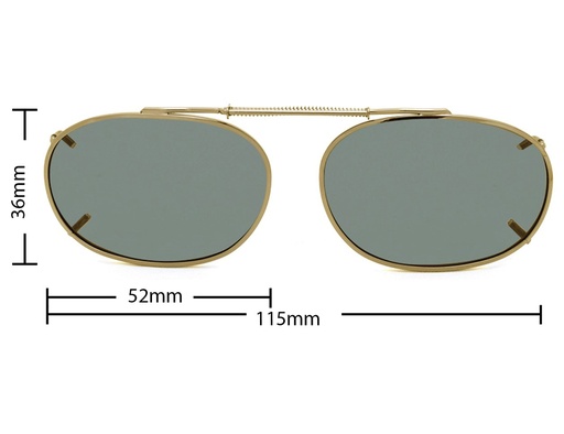 [9337217035770] Stalkers Clip On Size 6 Light Gold Frame / G15 Polarised Lenses