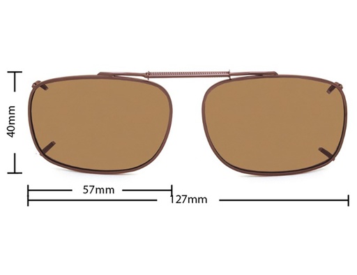 [9337217035794] Stalkers Clip On Size 7 Dark Brown Frame / Brown Polarised Lenses