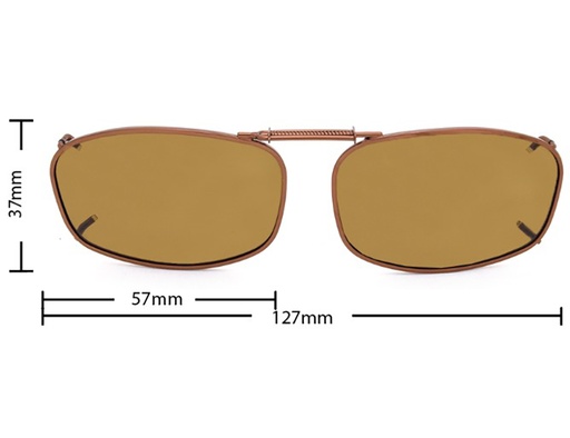[9337217035824] Stalkers Clip On Size 8 Dark Brown Frame / Brown Polarised Lenses