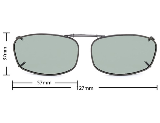 [9340457008374] Stalkers Clip On Size 8 Dark Gunmetal Frame / G32 Photochromic Polarised Lenses