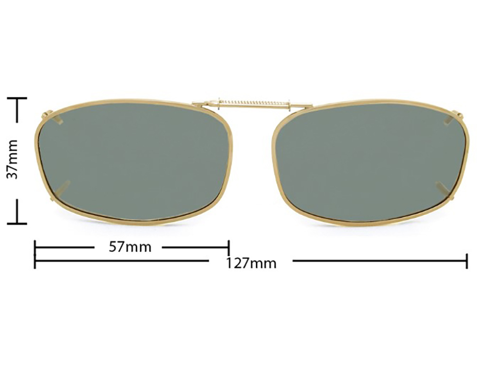Stalkers Clip On Size 8 Light Gold Frame / G15 Polarised Lenses