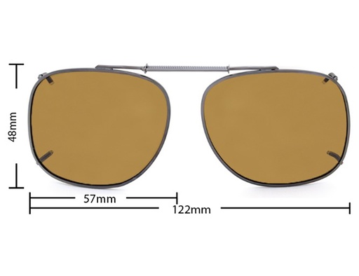 [9337217035855] Stalkers Clip On Size 9 Dark Brown Frame / Brown Polarised Lenses