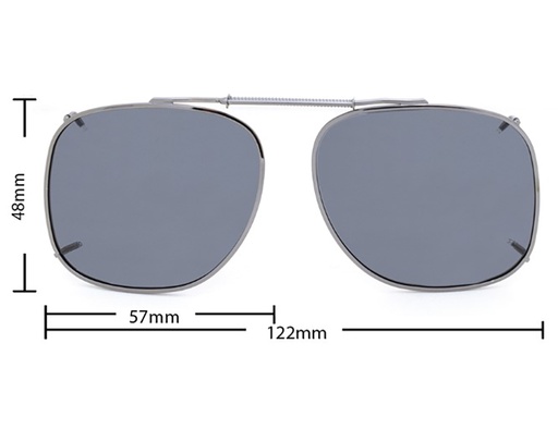 [9337217035848] Stalkers Clip On Size 9 Dark Gunmetal Frame / Smoke Polarised Lenses